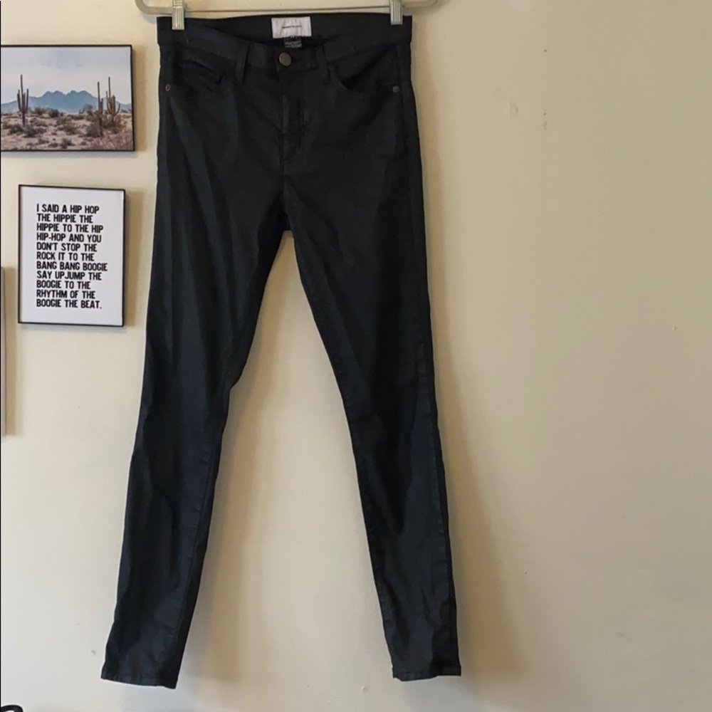 Black coated skinny jeans